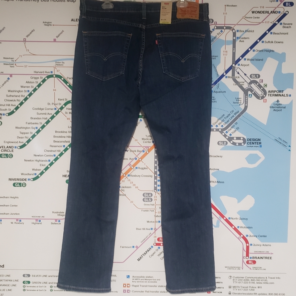 Levi's Flex 36x30 511 Slim Stretch Distressed Jeans NWT - Picture 3 of 6